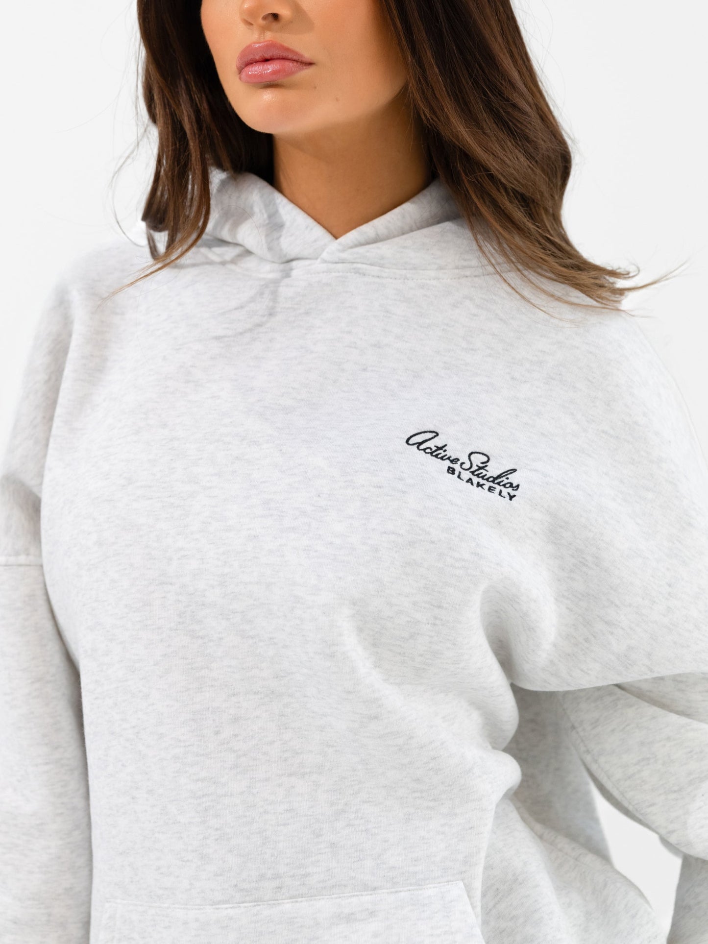 Addie Oversized Hoodie & Ultimate Active Leggings Set - Marl White & Safari Green