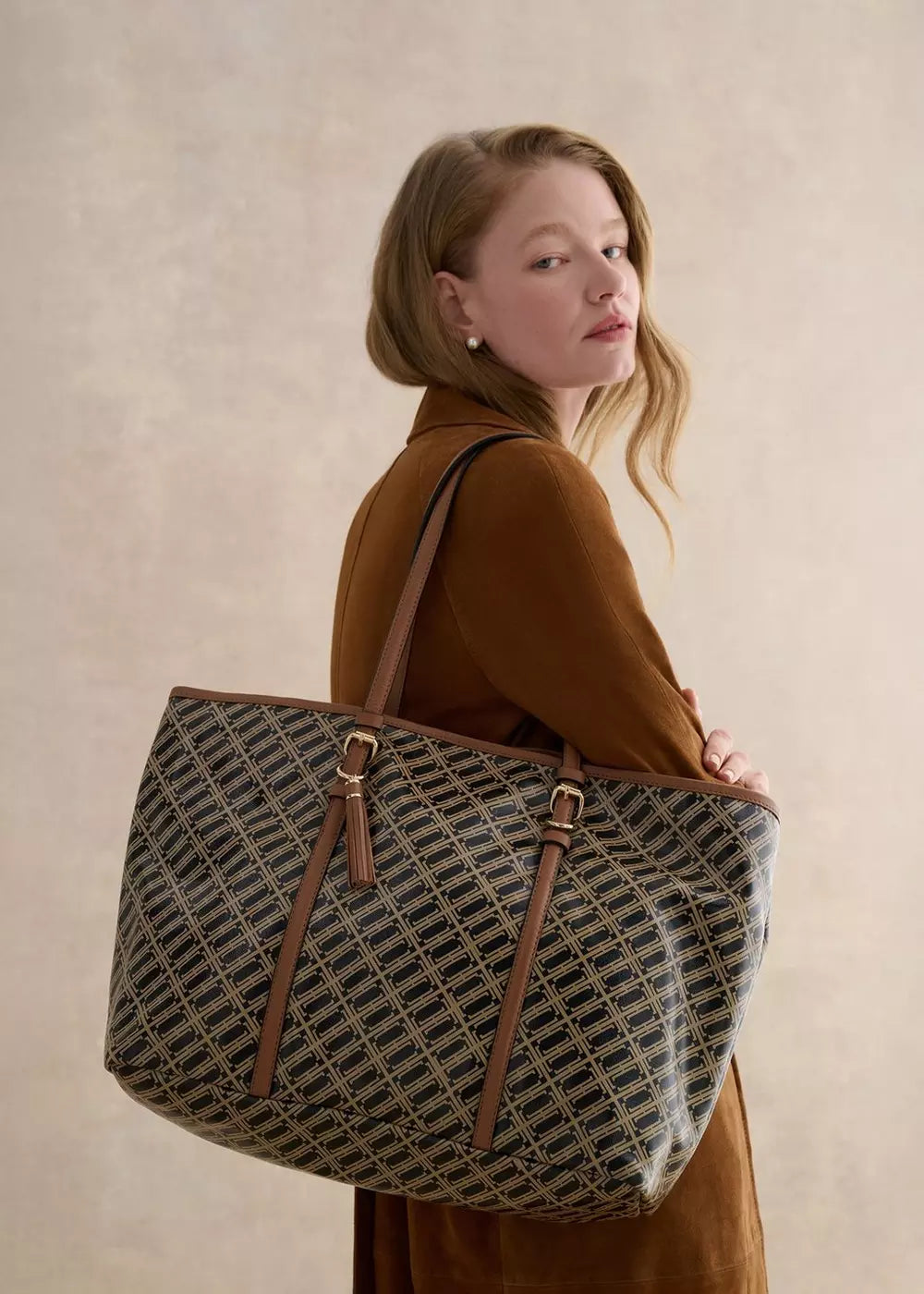Kyra Leather Canvas Tote