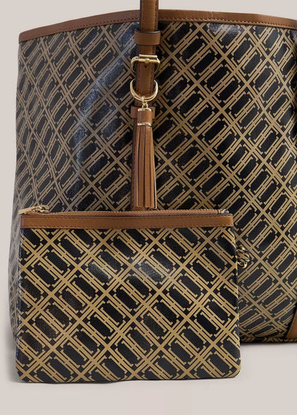 Kyra Leather Canvas Tote