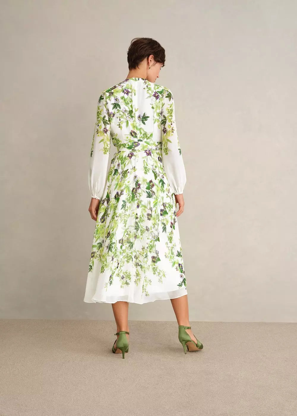 Petite Pia Silk Floral Dress