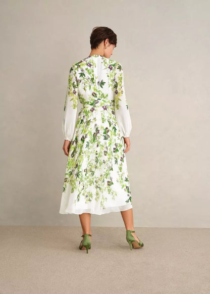 Petite Pia Silk Floral Dress