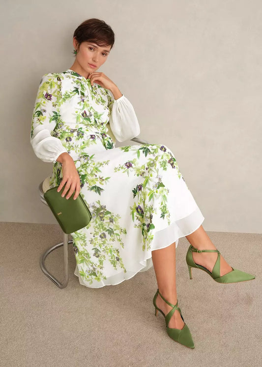 Petite Pia Silk Floral Dress