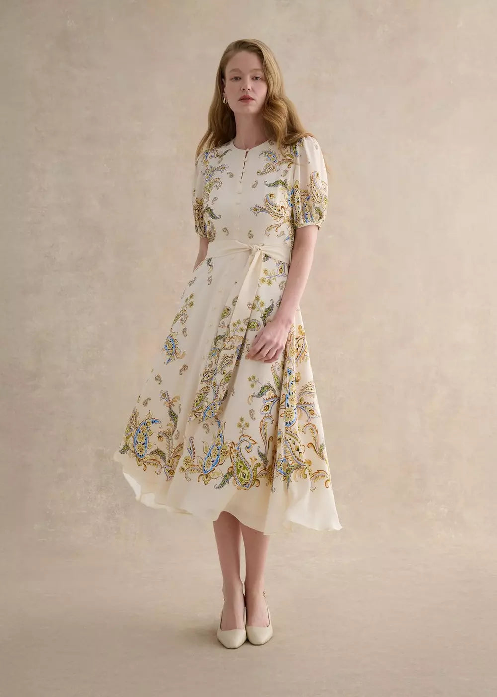 Alma Paisley Silk Dress