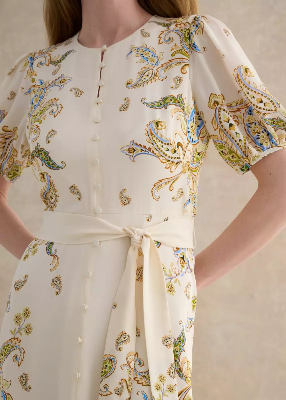 Alma Paisley Silk Dress