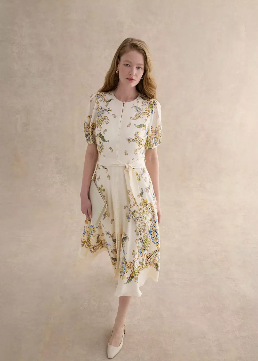 Alma Paisley Silk Dress