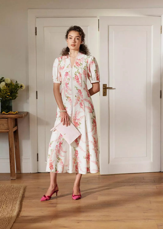 Matilda Trimmed Linen Dress
