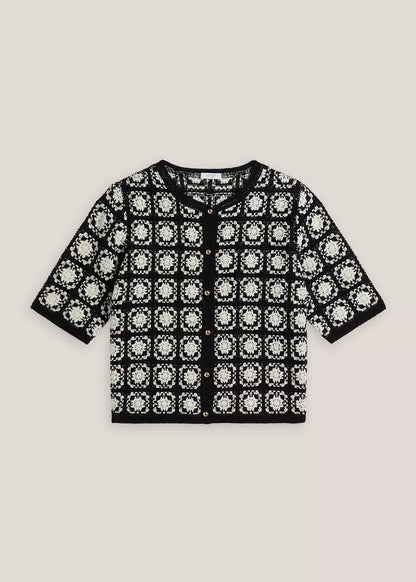 Sophia Crochet Short Sleeve Cardigan