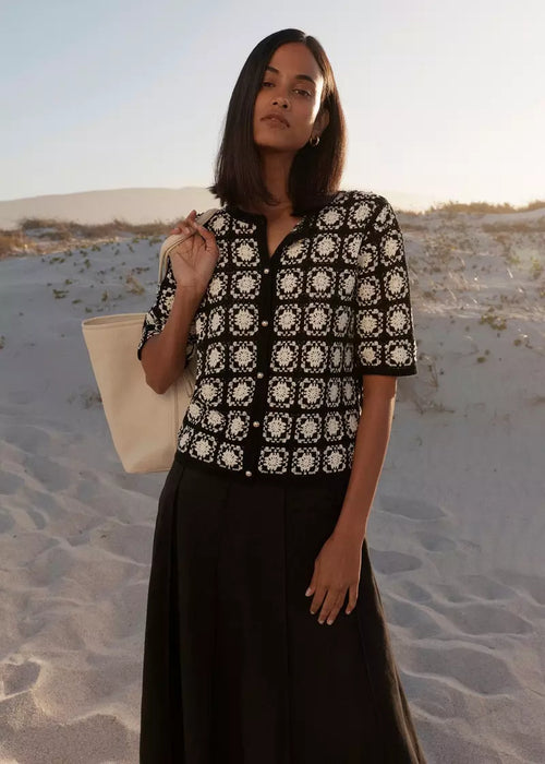 Sophia Crochet Short Sleeve Cardigan