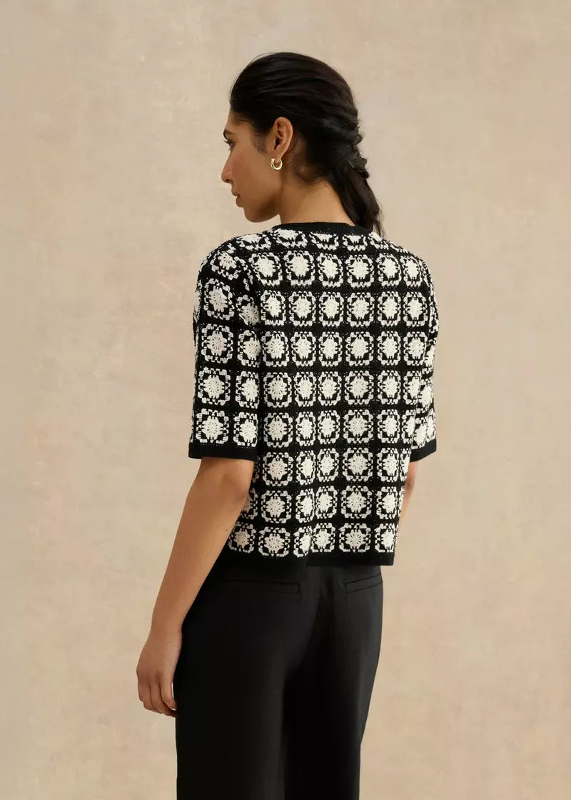Sophia Crochet Short Sleeve Cardigan