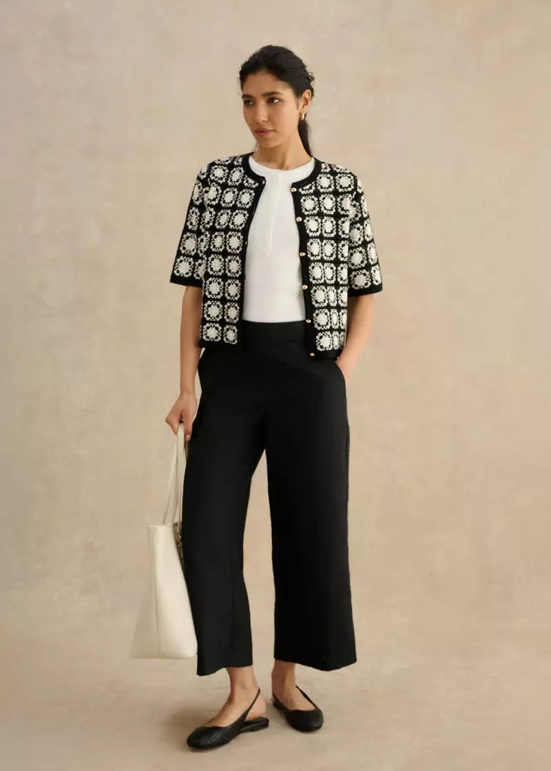 Sophia Crochet Short Sleeve Cardigan