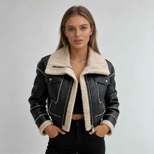 lamb wool short coat