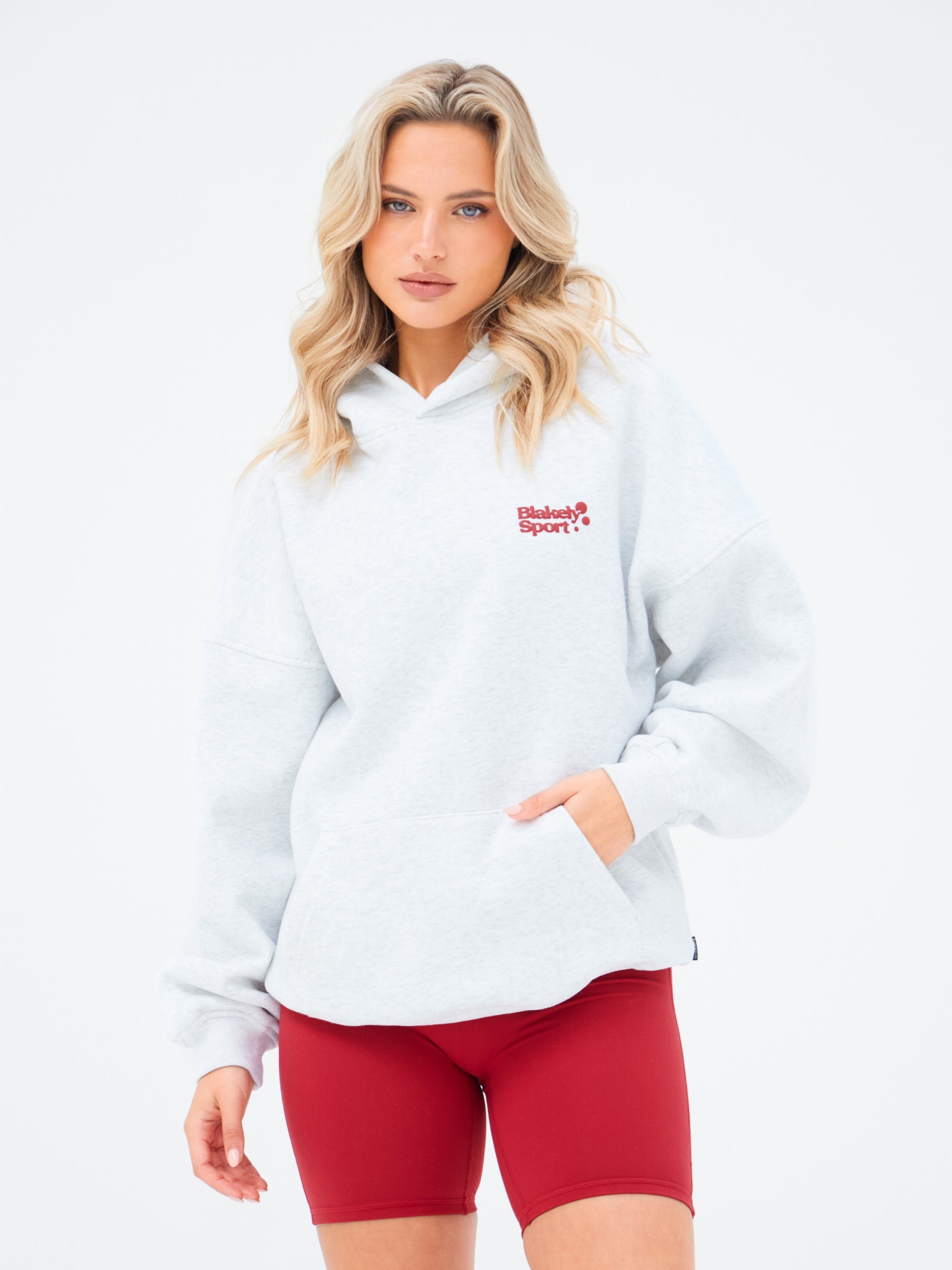 Motion Oversized Hoodie - Marl White