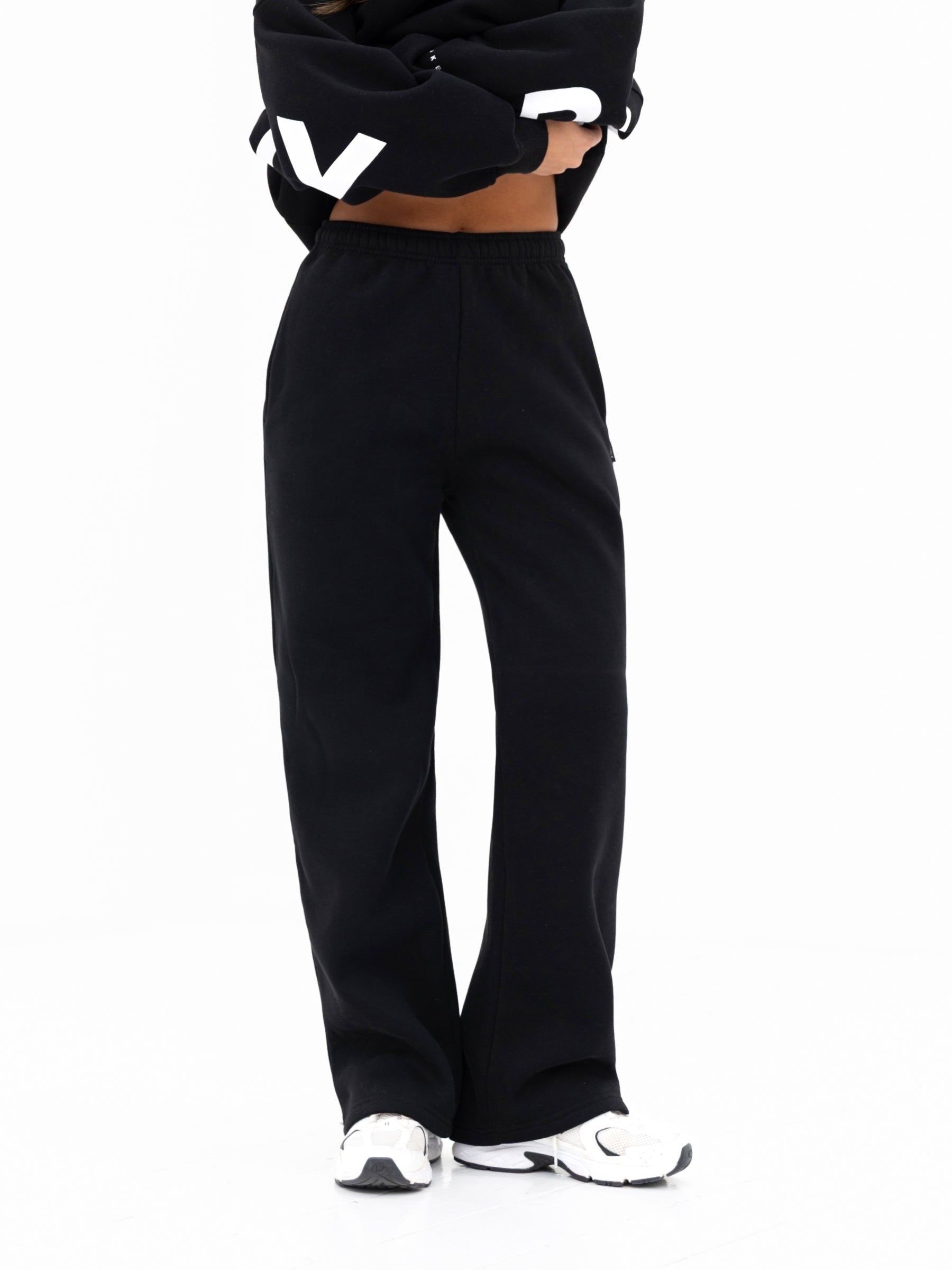 Isabel Wide Leg Sweatpants - Black