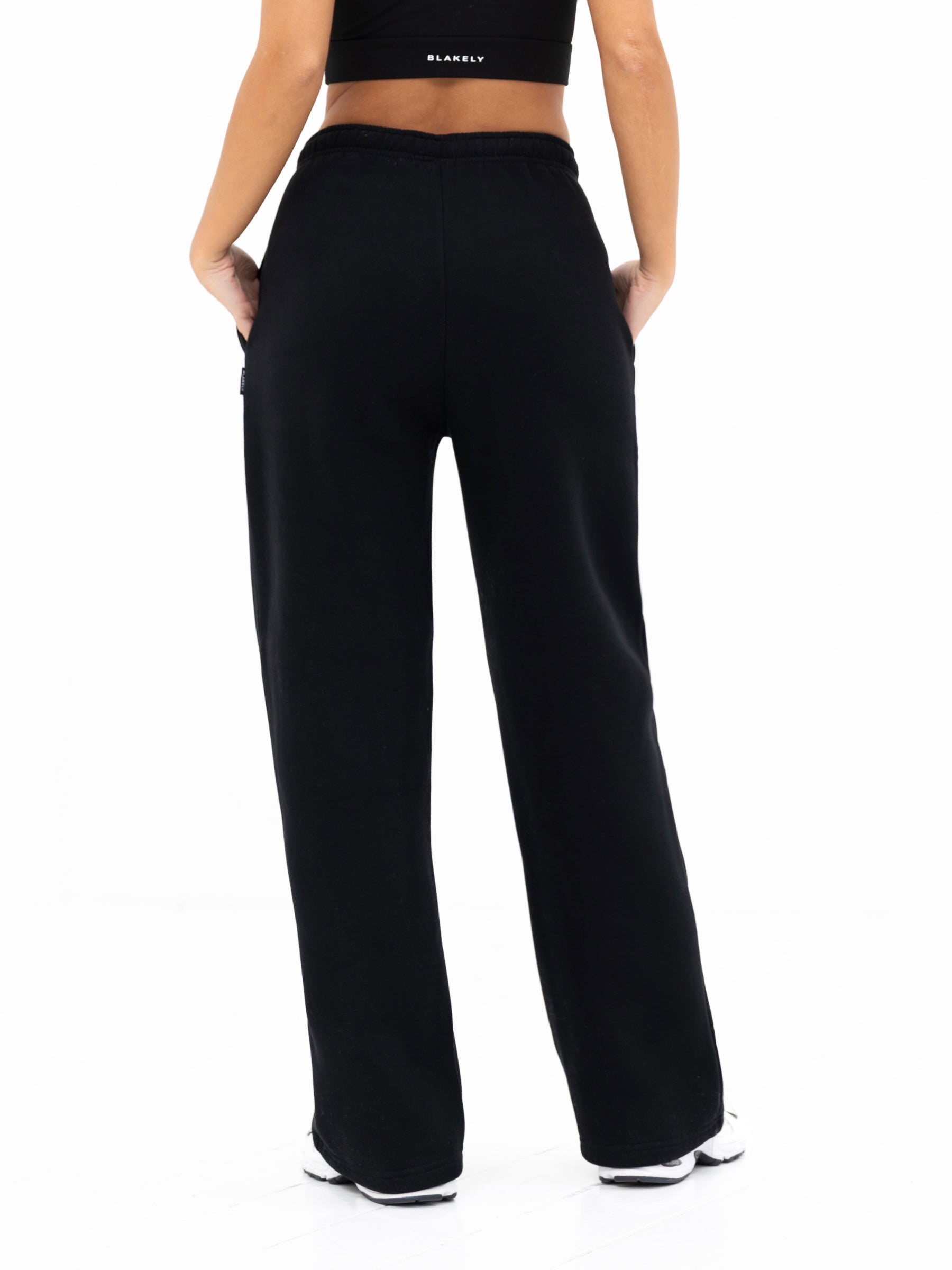 Isabel Wide Leg Sweatpants - Black