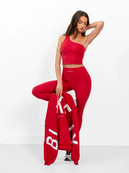SculptForm One Shoulder Vest - Cherry Red