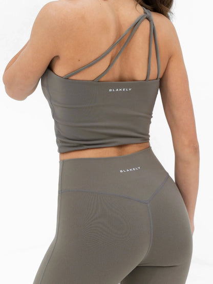 SculptForm One Shoulder Vest - Safari Green
