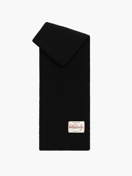 Script Label Knit Scarf - Black
