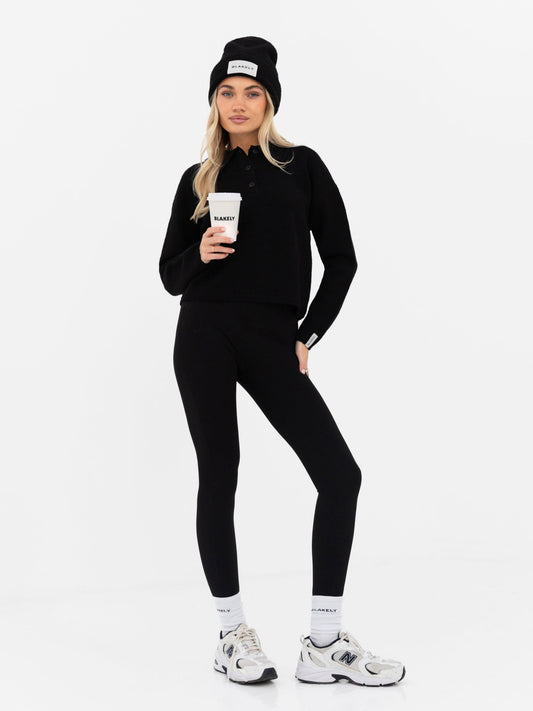 Mabel Knitted Polo - Black