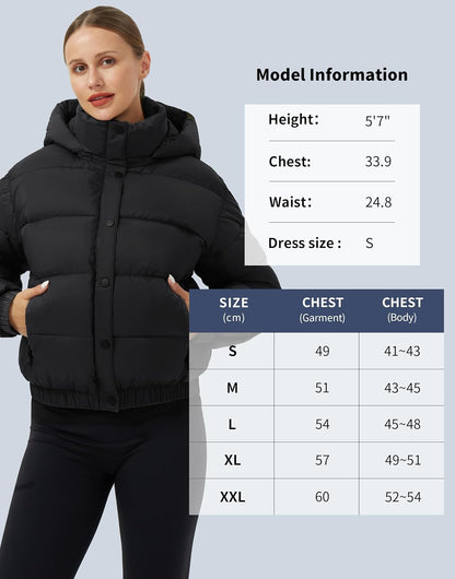 Pioneer Camp Women's Winter Jacket 3/4 Medium Thick Short Waterproof Jacket with Hood