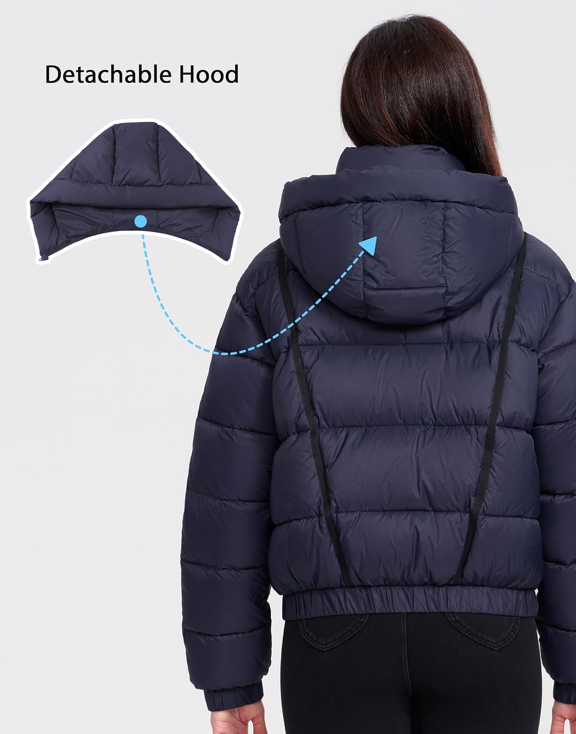 Pioneer Camp Women's Winter Jacket 3/4 Medium Thick Short Waterproof Jacket with Hood