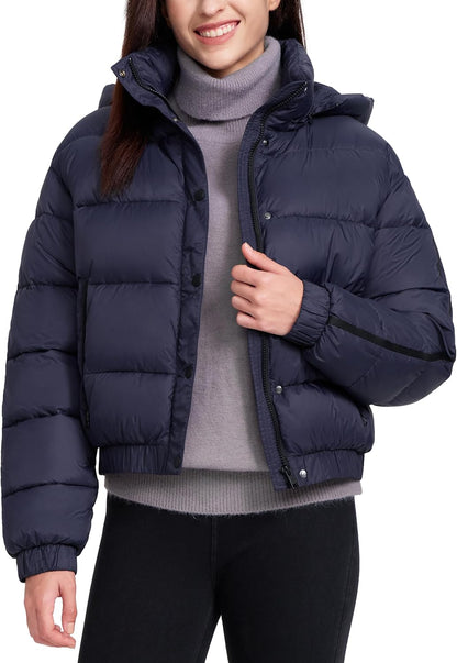 Pioneer Camp Women's Winter Jacket 3/4 Medium Thick Short Waterproof Jacket with Hood