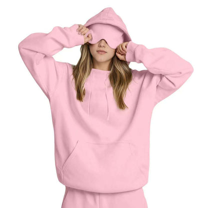 Built-in Eye Mask Hoodie Winter Warm Pullover Sweatshirt