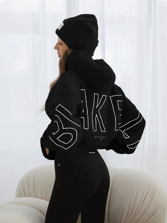 Borg Isabel Oversized Hoodie - Black