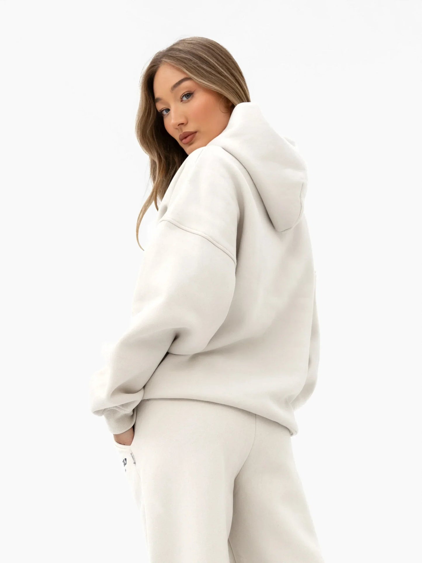 Varsity Oversized Hoodie - Chalk & True Navy