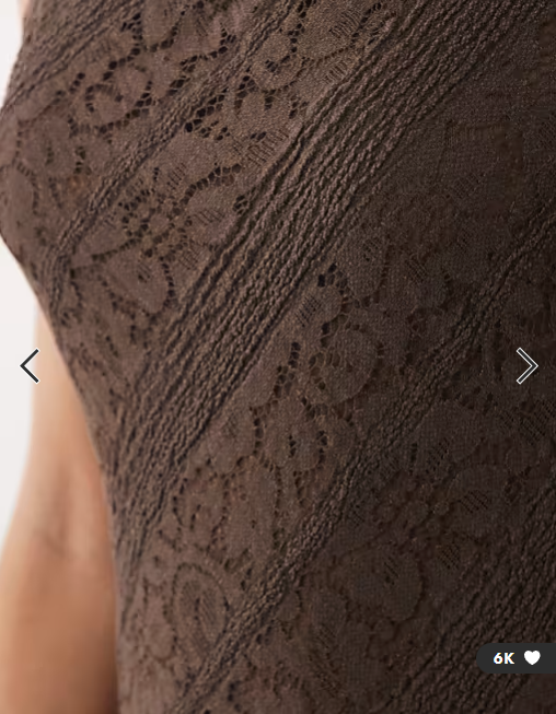 lace midi dress in brown