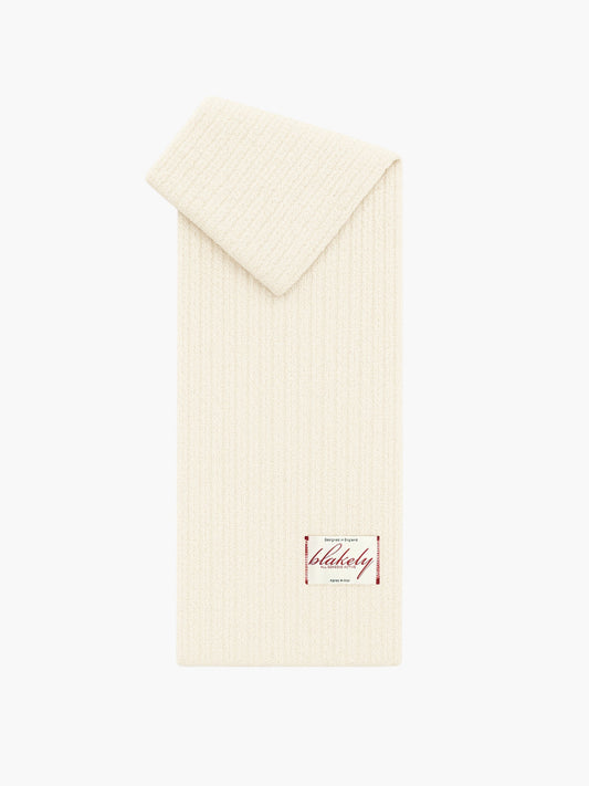 Script Label Knit Scarf - Cream
