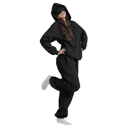 Built-in Eye Mask Hoodie Winter Warm Pullover Sweatshirt