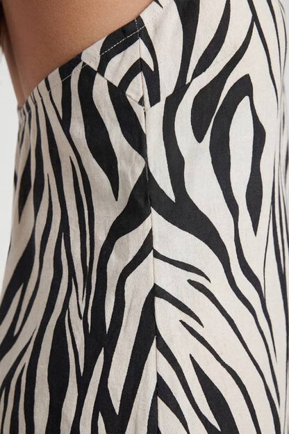 Tall Zebra Print Beaded Mini Swing Dress