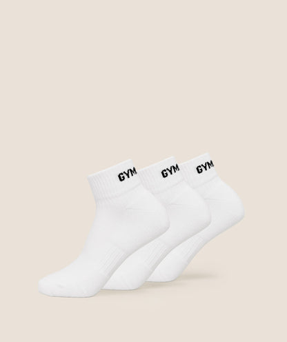 Jacquard Quarter Socks 3pk
