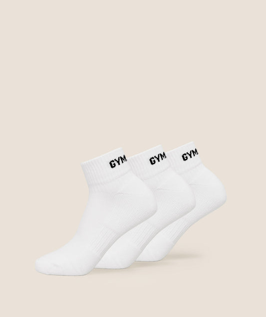 Jacquard Quarter Socks 3pk