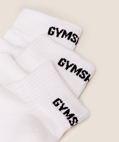 Jacquard Quarter Socks 3pk