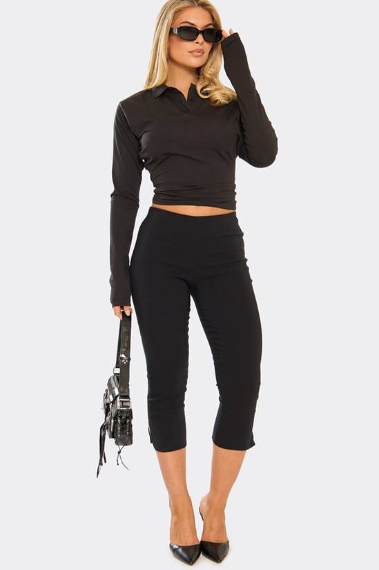 EGO Split Hem Low Rise Capri Trousers