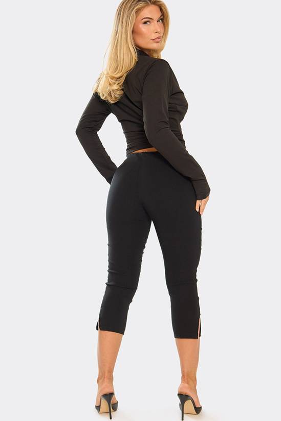 EGO Split Hem Low Rise Capri Trousers