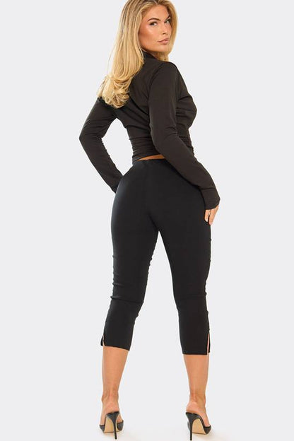 EGO Split Hem Low Rise Capri Trousers