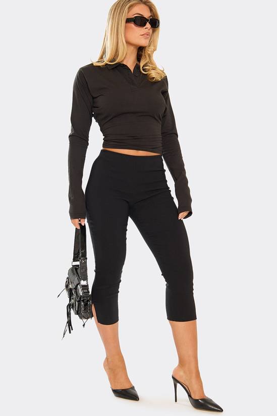 EGO Split Hem Low Rise Capri Trousers