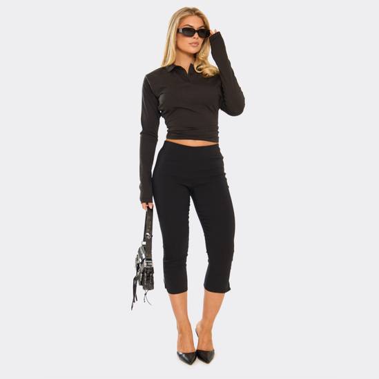 EGO Split Hem Low Rise Capri Trousers