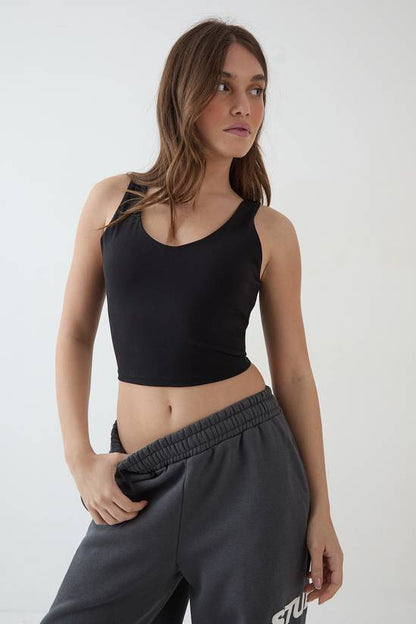 DSGN Studio Sculpt Longline Plunge Sports Bra